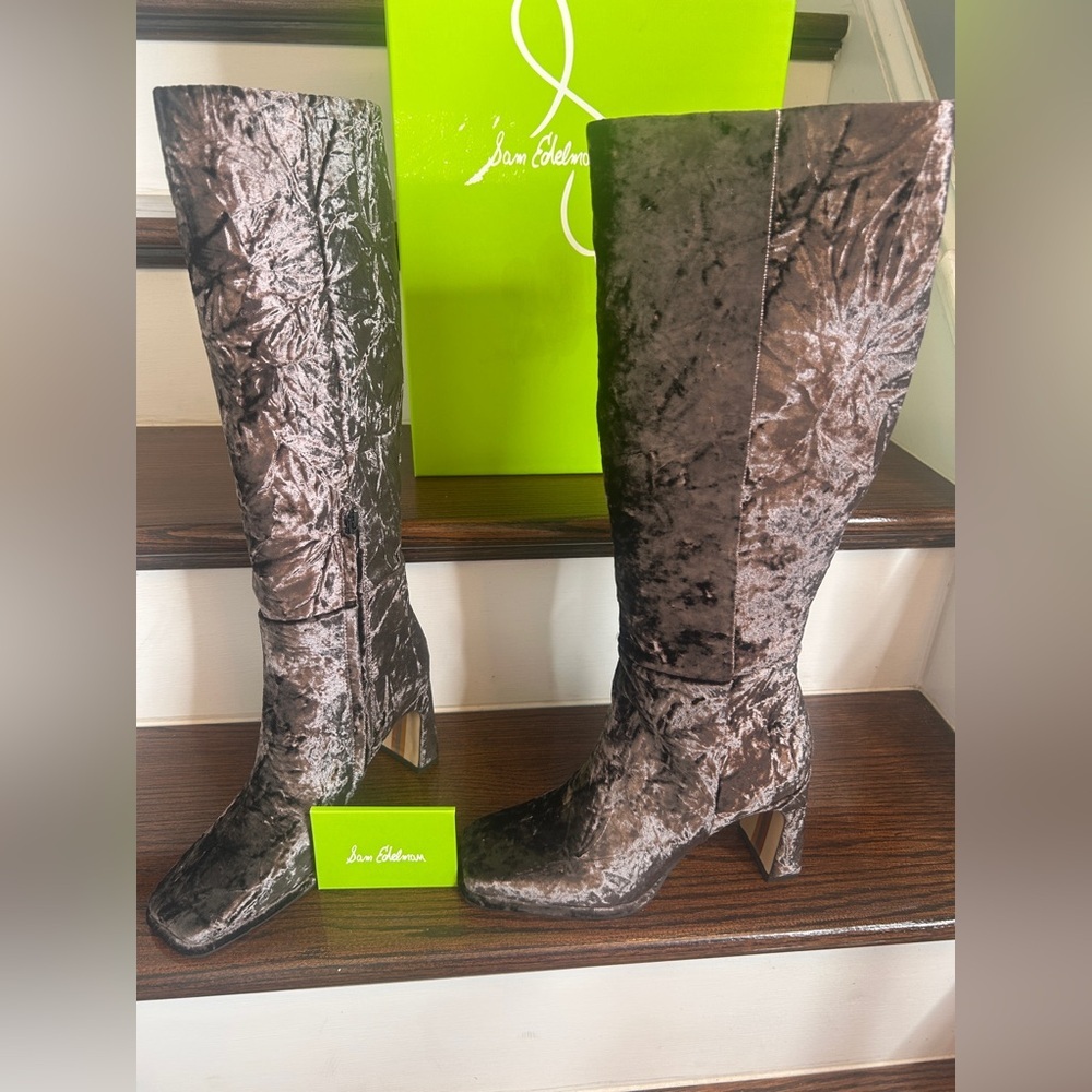 Women’s Sam Edelman Boots, Isabel Knee High Boots, Velvet, Sz. 7 1/2 M - Picture 11 of 12